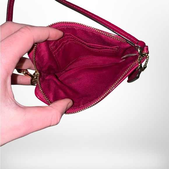 Coach Tan and Pink Signature Wristlet - Picture 3 of 3